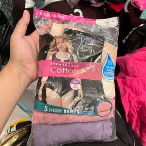 Just My Size Women's High Briefs - Purple and Tan